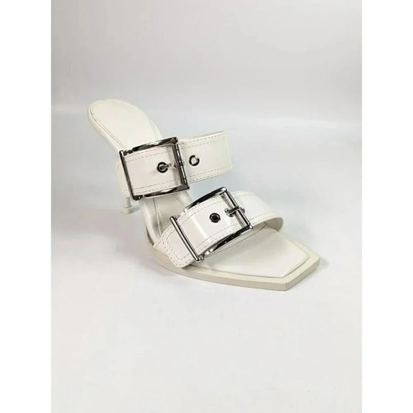Alexander McQueen Punk Buckle White Leather Sandals Size 36 & 37 **Please Read** - Picture 7 of 12